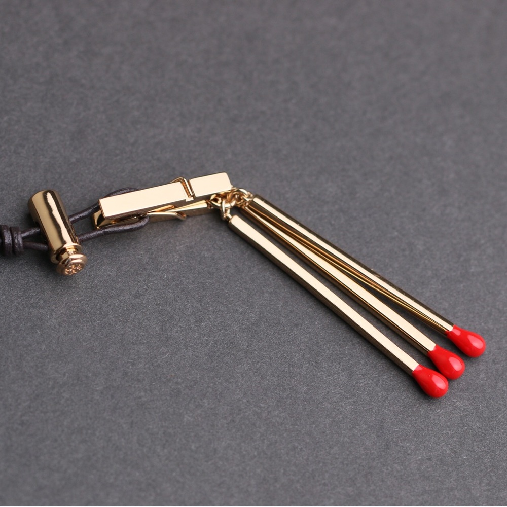 Tory Burch Gold and Red Pendant Necklace - Picture 9 of 16